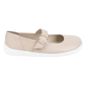 Baleriny barefoot damskie Olivier 1770POL skórzane buty z klamerką beżowe beżowy. Brązowe balerinki bez wzorów, ze skóry, bez obcasa, na płaskiej podeszwie, bez zapięcia. Za 453,66 zł.