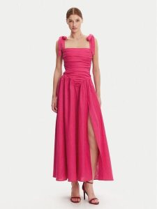 Bardot Sukienka koktajlowa 59877DB Różowy Regular Fit. Czerwone sukienki Bardot, bez wzorów, ze lnu, wizytowe, bez kołnierzyka, bez ramiączek. Za 519,99 zł.