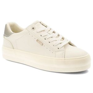 Trampki damskie Big Star, skóra ekologiczna sznurowany fason gruba gumowa podeszwa minimalistyczny design subtelne logo, beżowe, TT274806. Brązowe trampki Big Star, bez wzorów, z gumy, bez zapięcia. Za 149,00 zł.