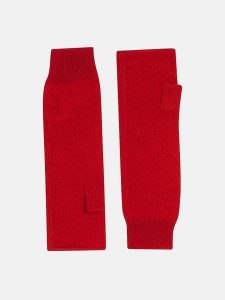 Just Cashmere Kaszmirowe mankiety "Zoe" w kolorze czerwonym rozmiar: onesize. Czerwone rękawiczki Just Cashmere, bez wzorów, z kaszmiru. Za 108,99 zł.