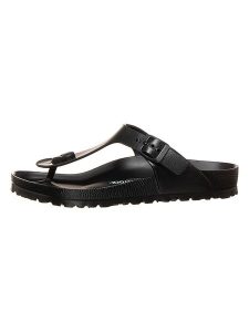 Birkenstock Japonki "Gizeh" w kolorze czarnym rozmiar: 37. Czarne klapki Birkenstock, bez wzorów, z otwartym noskiem, bez obcasa. Za 174,43 zł.