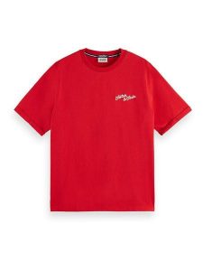 Scotch & Soda Koszulka w kolorze czerwonym rozmiar: M. Czerwone bluzki Scotch & Soda, m, bez wzorów, z bawełny, bez kołnierzyka, bez ramiączek. Za 92,21 zł.