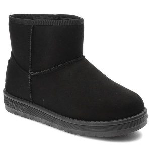 Czarne Śniegowce Big Star Modne Ocieplane Buty Damskie. Czarne buty zimowe Big Star, z jeansu, bez obcasa, na obcasie, bez zapięcia. Za 129,00 zł.