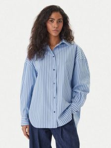 BOSS Koszula C_Bostatta 50559241 Niebieski Oversize. Niebieskie koszule Boss, bez wzorów, z bawełny, bez kołnierzyka, bez ramiączek. Za 466,99 zł.