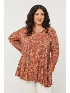 Curvy Lady Bluzka w kolorze pomarańczowym rozmiar: 44/46. Pomarańczowe bluzki Curvy Lady, bez wzorów, z bawełny, klasyczne, bez kołnierzyka, bez ramiączek. Za 86,99 zł.