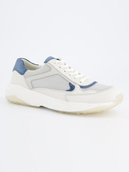 Paul Green Skórzane sneakersy w kolorze niebiesko-szaro-kremowym rozmiar: 40. Brązowe trampki Paul Green, bez wzorów, bez zapięcia. Za 359,32 zł.