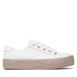 Espadryle Jenny Fairy. Białe espadryle Jenny Fairy, bez wzorów, bez obcasa. Za 99,99 zł.