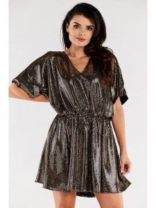 Awama Sukienka w kolorze antracytowym rozmiar: onesize. Szare sukienki Awama, bez wzorów, bez kołnierzyka, bez ramiączek, mini. Za 159,99 zł.