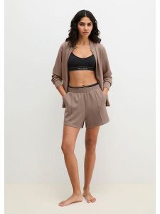 Marc O´Polo Bodywear Szorty dresowe w kolorze szarobrązowym rozmiar: M. Brązowe szorty bez wzorów, z dresówki, z podwyższonym stanem. Za 99,95 zł.