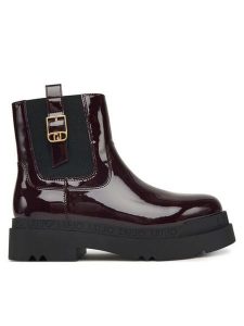 Liu Jo Botki Love 63 SF5067 EX004 Bordowy. Czerwone botki Liu Jo, bez wzorów, ze skóry, bez obcasa, na płaskiej podeszwie, bez zapięcia. Za 549,99 zł.