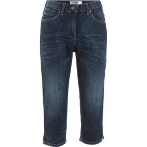 Dżinsy Straight, mid waist, ze stretchem. Niebieskie jeansy bonprix, bez wzorów, z jeansu. Za 97,99 zł.