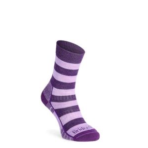 Skarpety turystyczne damskie Bridgedale Hike LW Merino Perf B Patrn. Fioletowe skarpetki Bridgedale, bez wzorów, z wełny. Za 92,99 zł.