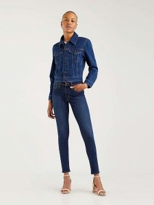 Levi's Dżinsy "721" - Skinny fit - w kolorze granatowym rozmiar: W31/L32. Niebieskie jeansy Levi's®, z aplikacjami, z podwyższonym stanem. Za 232,78 zł.