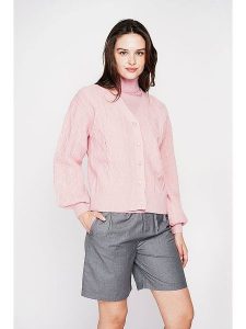 C& Jo Kardigan w kolorze jasnoróżowym rozmiar: 40. Różowe kardigany C& Jo, ze splotem. Za 152,99 zł.