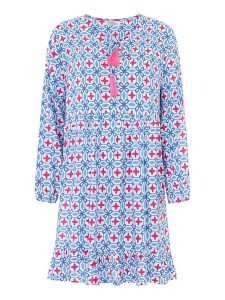 Zwillingsherz Sukienka w kolorze niebieskim rozmiar: L/XL. Niebieskie sukienki Zwillingsherz, na co dzień, l, bez wzorów, z wiskozy, bez kołnierzyka, bez ramiączek, mini, proste. Za 101,23 zł.