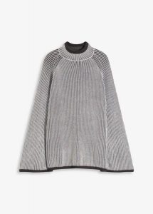 Sweter oversize ze stójką. Szare swetry klasyczne bonprix, bez kołnierzyka. Za 109,99 zł.