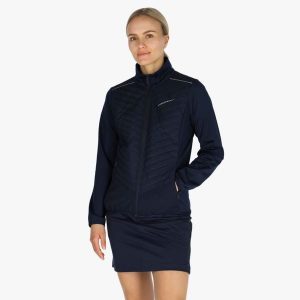 Bluza z kapturem trening damska Swedemount On Course Fullzip szybkoschnąca. Niebieskie golfy SWEDEMOUNT, bez wzorów. Za 279,99 zł.