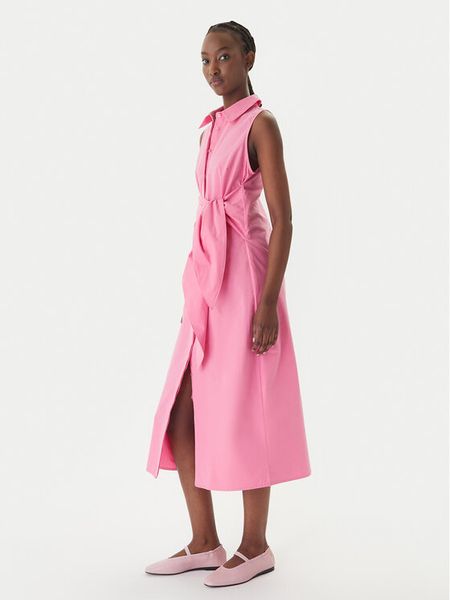 LOLA CASADEMUNT Sukienka koszulowa LS2616085 Różowy Regular Fit. Czerwone sukienki LOLA CASADEMUNT, m, bez wzorów, z bawełny, bez kołnierzyka, bez ramiączek, koszulowe. Za 627,99 zł.