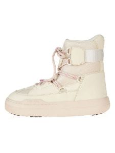 Moon Boot Botki "Park Sneaker Boot" w kolorze kremowym rozmiar: 36. Brązowe botki Moon Boot, bez wzorów, z materiału, bez obcasa, bez zapięcia. Za 337,41 zł.