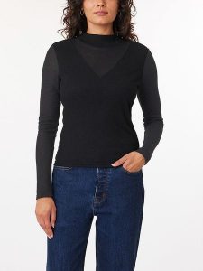 Scotch & Soda Koszulka w kolorze czarnym rozmiar: S. Czarne bluzki Scotch & Soda, s, bez wzorów, prążkowane, bez kołnierzyka, bez ramiączek. Za 61,46 zł.