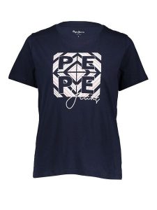 Pepe Jeans Koszulka w kolorze granatowym rozmiar: S. Niebieskie bluzki Pepe Jeans, s, bez wzorów, z bawełny, bez kołnierzyka, bez ramiączek. Za 52,67 zł.