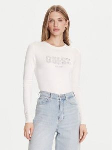 Guess Sweter W5BR40 Z2NQ2 Écru Regular Fit. Swetry klasyczne Guess, l, z wiskozy, bez kołnierzyka. Za 241,50 zł.