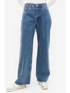 Monki Dżinsy - Comfort fit - w kolorze niebieskim rozmiar: W25. Niebieskie jeansy Monki, bez wzorów, z podwyższonym stanem. Za 39,03 zł.