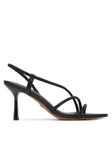 Nine West Sandały R25SS019000 Czarny. Czarne sandały Nine West, bez wzorów, z materiału, bez obcasa, na szpilce, bez zapięcia. Za 229,99 zł.