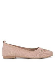 Clara Barson Baleriny WSS21520-02 Beżowy. Brązowe balerinki Clara Barson, bez wzorów, z materiału, bez obcasa, bez zapięcia. Za 69,99 zł.