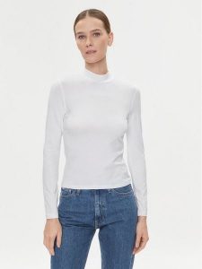 Calvin Klein Golf K20K206067 Biały Slim Fit. Białe golfy Calvin Klein, bez wzorów. Za 209,99 zł.