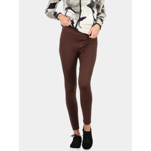 Legginsy damskie Luhta Ikkamo. Brązowe legginsy Luhta, bez wzorów. Za 339,00 zł.
