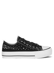 DeeZee Trampki WFA2791-1 Czarny. Czarne trampki DeeZee, bez wzorów, z materiału, bez zapięcia. Za 57,99 zł.