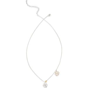 Łańcuszek z kryształami Swarovskiego® bonprix koniczyna srebrny kolor rodowany - pozłacany czerwonym złotem -pozłacany. Łańcuszki marki bonprix. Za 44,99 zł.