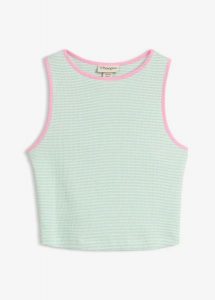 Tank top z czystej bawełny organicznej. Białe topy bonprix, bez wzorów, z bawełny, bez kołnierzyka, bez ramiączek. Za 37,99 zł.