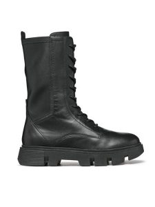 Geox Trapery D Vilde D26UAH 043KB C9997 Czarny. Czarne buty zimowe Geox, ze skóry, bez obcasa, bez zapięcia. Za 549,99 zł.