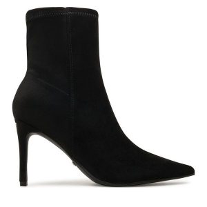 Botki Guess. Czarne botki Guess, z aplikacjami, bez obcasa, na szpilce, bez zapięcia. Za 559,99 zł.