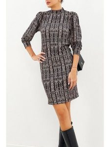 LA Angels Sukienka w kolorze czarno-szarym rozmiar: S. Czarne sukienki LA Angels, s, bez wzorów, bez kołnierzyka, bez ramiączek, mini. Za 164,45 zł.