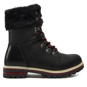 Trapery Kimberfeel. Czarne buty zimowe Kimberfeel, bez obcasa, bez zapięcia. Za 629,99 zł.