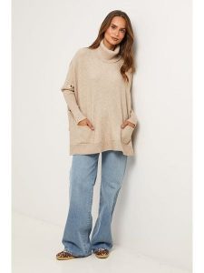 Soft Cashmere Golf w kolorze szarobrązowym rozmiar: 38/40. Brązowe golfy Soft Cashmere, bez wzorów, z kaszmiru, bez ramiączek. Za 152,99 zł.