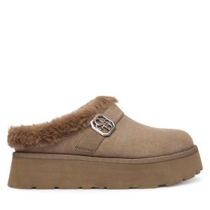 Śniegowce Guess. Brązowe buty zimowe Guess, bez obcasa, bez zapięcia. Za 509,99 zł.