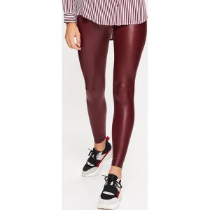 Coatingowe legginsy - Bordowy. Legginsy marki Cropp. W wyprzedaży za 19,99 zł.