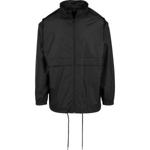 Nylonowa Wiatrówka Dla Dorosłych Unisex. Czarne kurtki BUILD YOUR BRAND, xl, bez wzorów, z nylonu, bez kaptura. Za 131,99 zł.