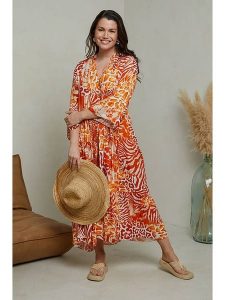 Curvy Lady Sukienka w kolorze pomarańczowym rozmiar: 44/46. Pomarańczowe sukienki Curvy Lady, na co dzień, bez wzorów, z bawełny, klasyczne, bez kołnierzyka, bez ramiączek, maxi, proste. Za 162,87 zł.