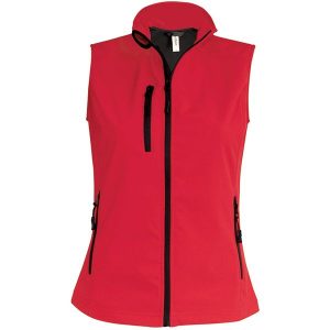Damska kurtka puchowa Kariban Sans Manche Softshell. Czerwone kurtki KARIBAN, bez wzorów, z puchu, bez kaptura. Za 196,00 zł.