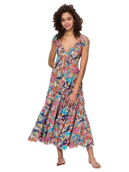 Aller Simplement Sukienka ze wzorem rozmiar: 34/36. Sukienki Aller Simplement, bez wzorów, z bawełny, klasyczne, bez kołnierzyka, bez ramiączek, maxi. Za 83,81 zł.