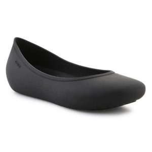 Buty Crocs Brooklyn Flat 209384-001 czarne. Czarne balerinki bez wzorów, z materiału, bez obcasa, bez zapięcia. Za 302,18 zł.