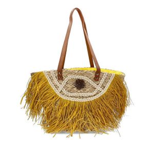 Żółta Torebka Damska Sca'Viola Elegancki Koszyk Boho. Żółte torebki klasyczne Sca'viola, bez wzorów, z materiału, bez dodatków. Za 249,00 zł.