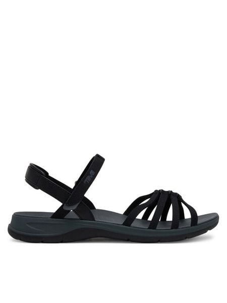Teva Sandały Tirra Traveler 1166130 Czarny. Czarne sandały Teva, bez wzorów, z materiału, bez obcasa, na płaskiej podeszwie, bez zapięcia. Za 399,99 zł.