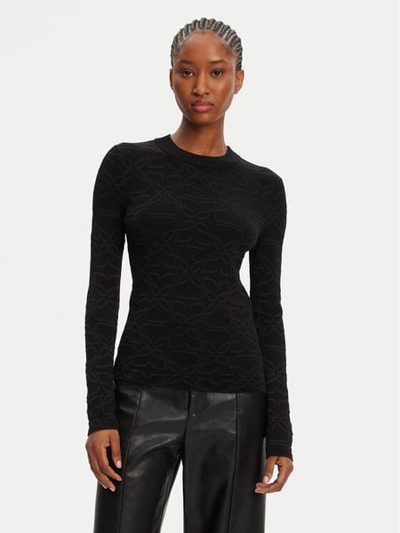 HUGO Sweter Satero 50542604 Czarny Slim Fit. Czarne swetry klasyczne Hugo, xs, z wiskozy, bez kołnierzyka. Za 409,99 zł.