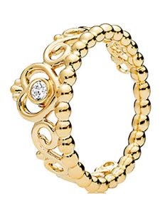 Pandora Pozłacany pierścionek z cyrkonią rozmiar: 56. Żółte pierścionki Pandora, z cyrkonią, pozłacane. Za 304,99 zł.